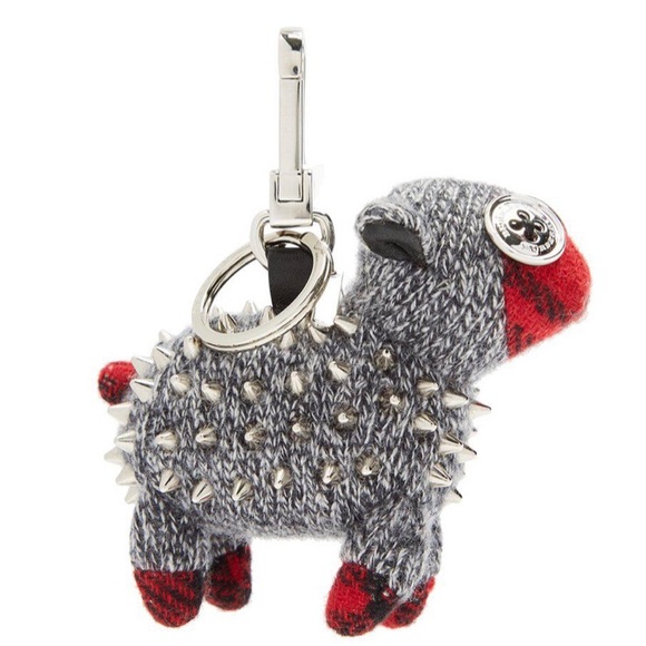 Burberry Wendy Studded Sheep Cashmere Keychain Bag - Picture 1 of 8